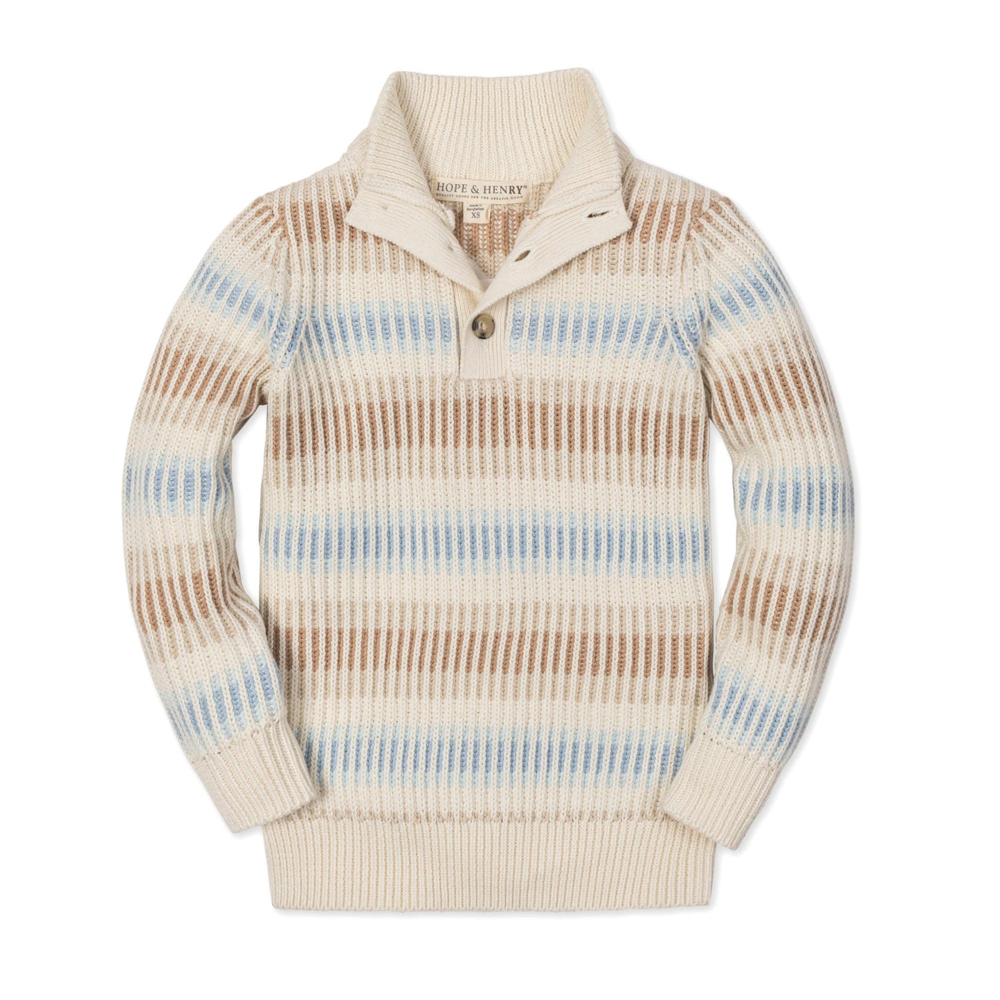 Organic Mock Neck Stripe Sweater