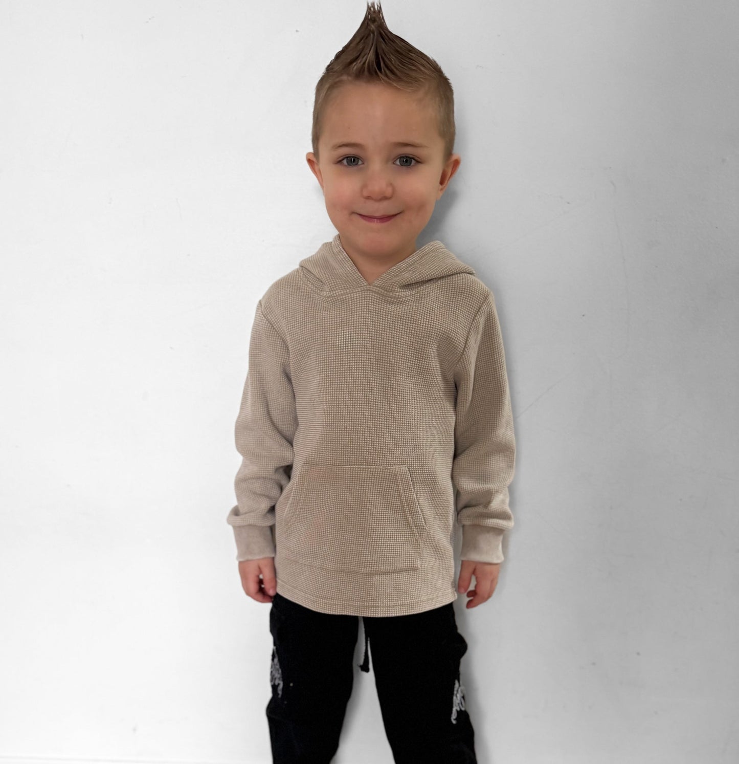 SAND WASHED • WAFFLE HOODED LONG SLEEVE