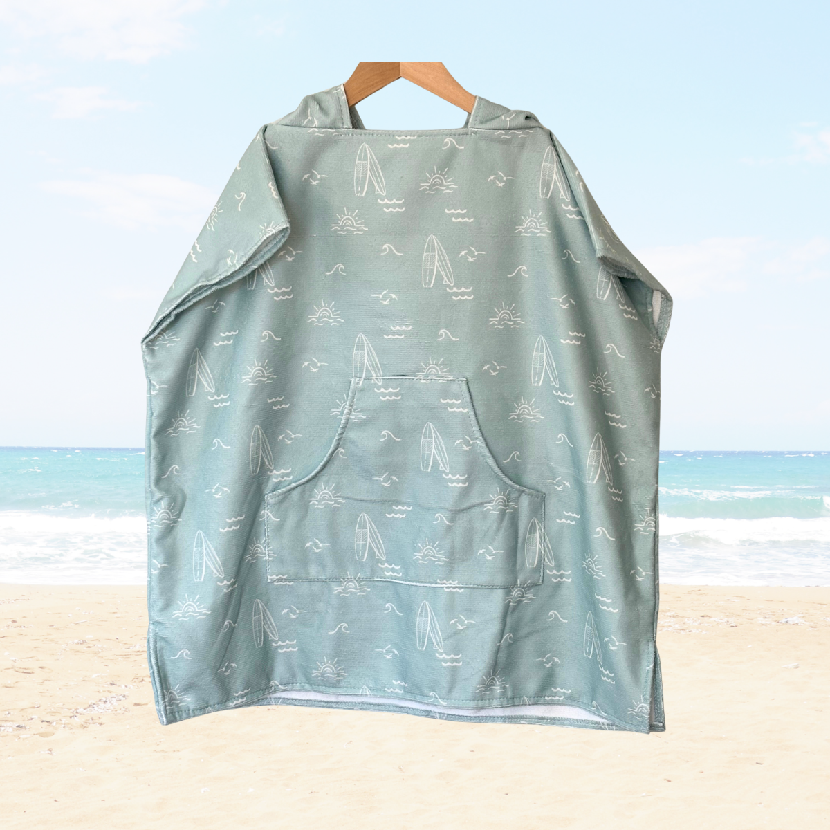 Sage Surfer Toddler & Kids Hooded Towel Pool Poncho