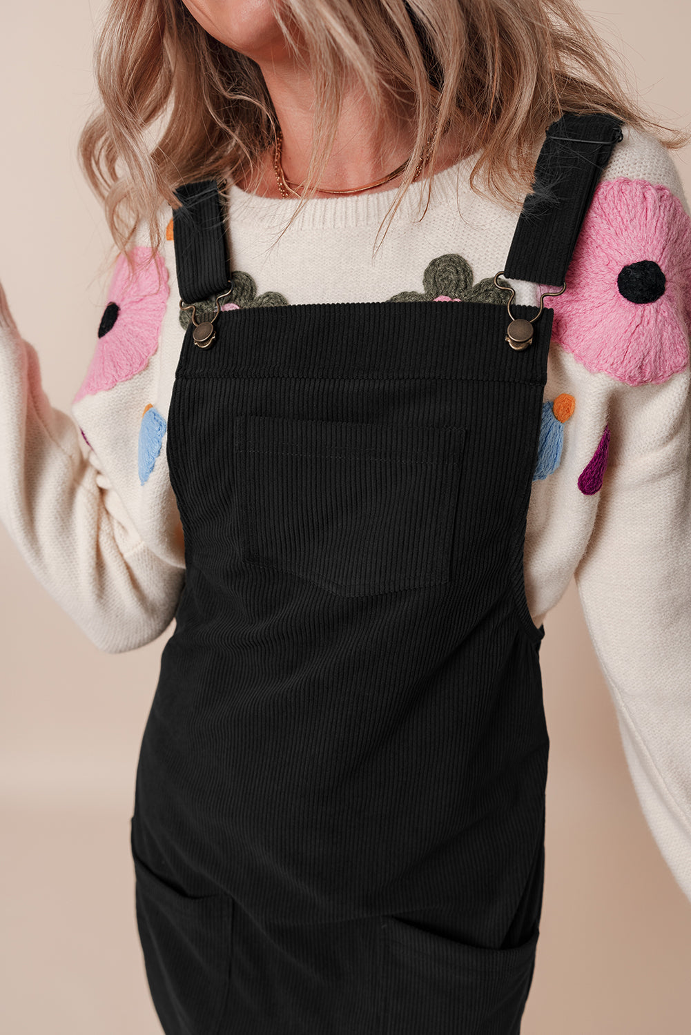 Alexis Front Pockets Corduroy Overall Dress.
