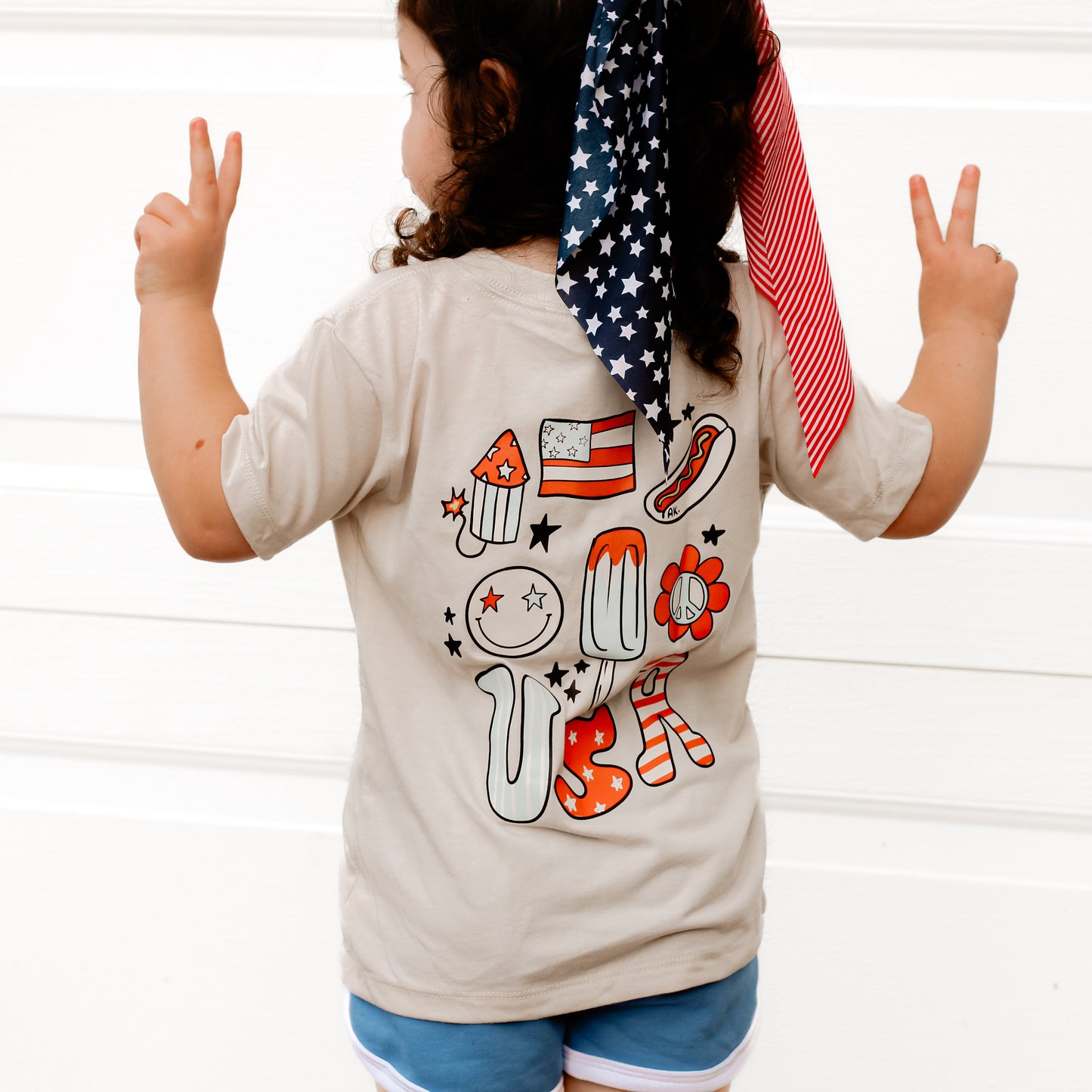 USA retro graphic tee- AK x KIU collab