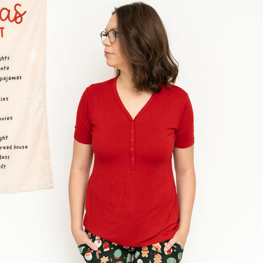 Scarlett Christmas Cookies Bamboo Women's Lounge Top