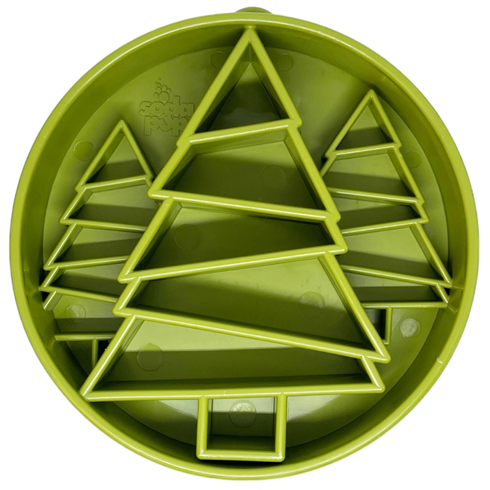 Pine Tree Design eBowl Enrichment Slow Feeder Bowl for Dogs