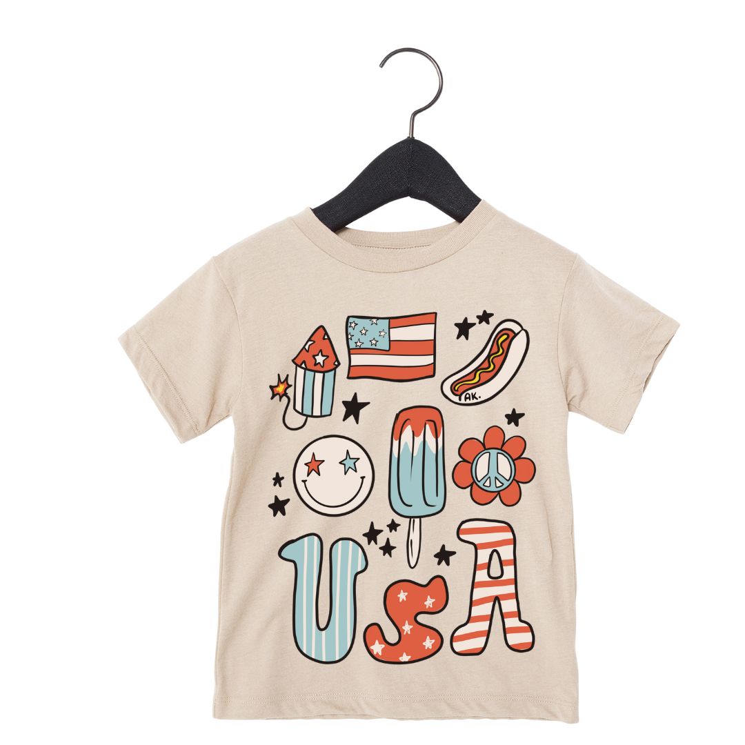 USA retro graphic tee- AK x KIU collab