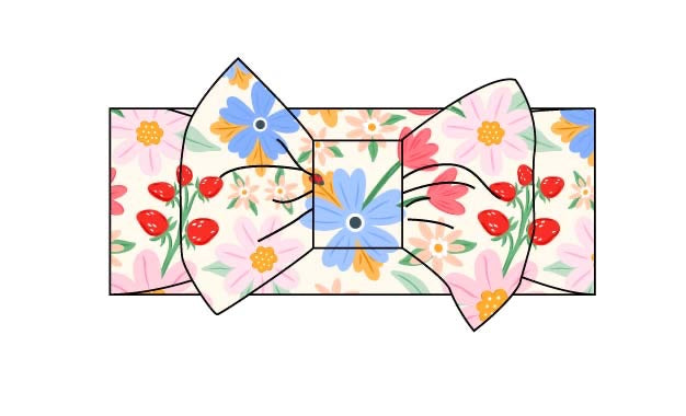 Strawberry Fields Floral Luxe Bow