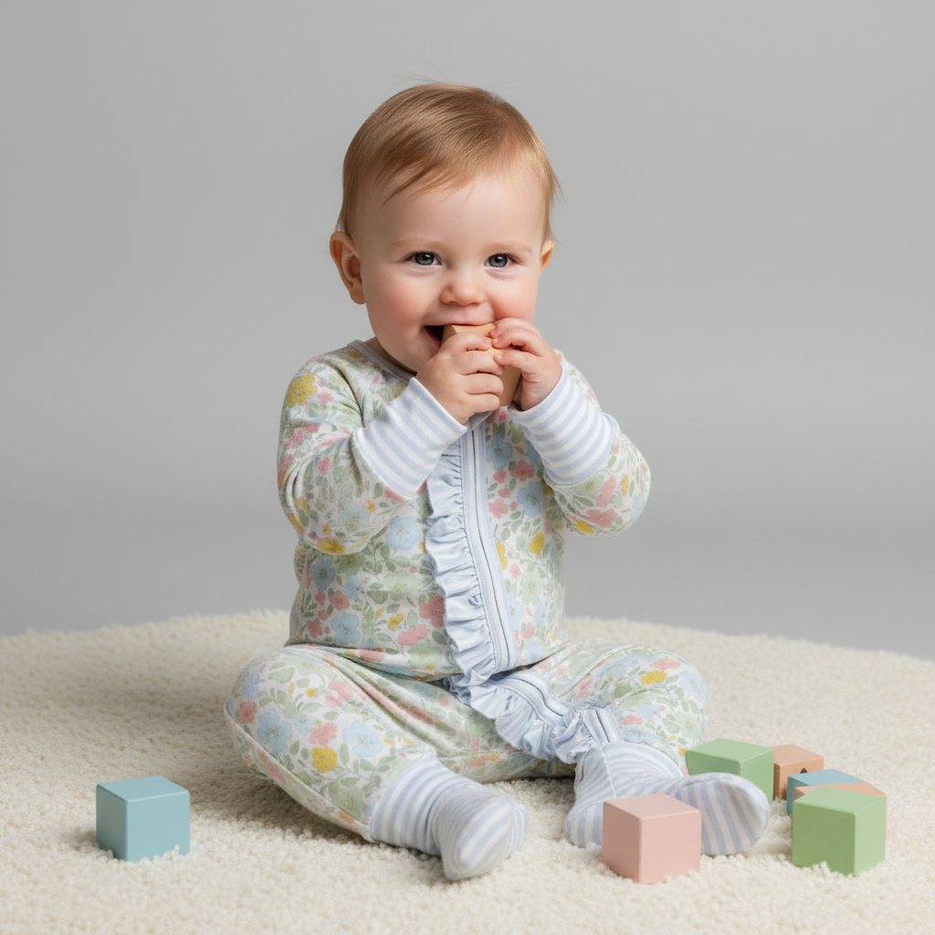 Bamboo blossom ruffle zippie