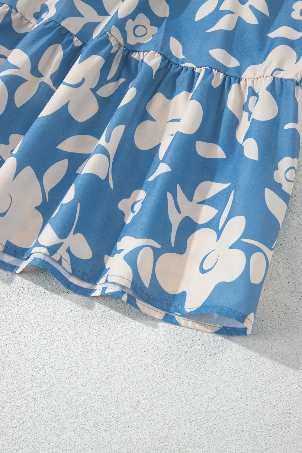 Floral Flutter Shoulder Tiered Flowy Midi Dress