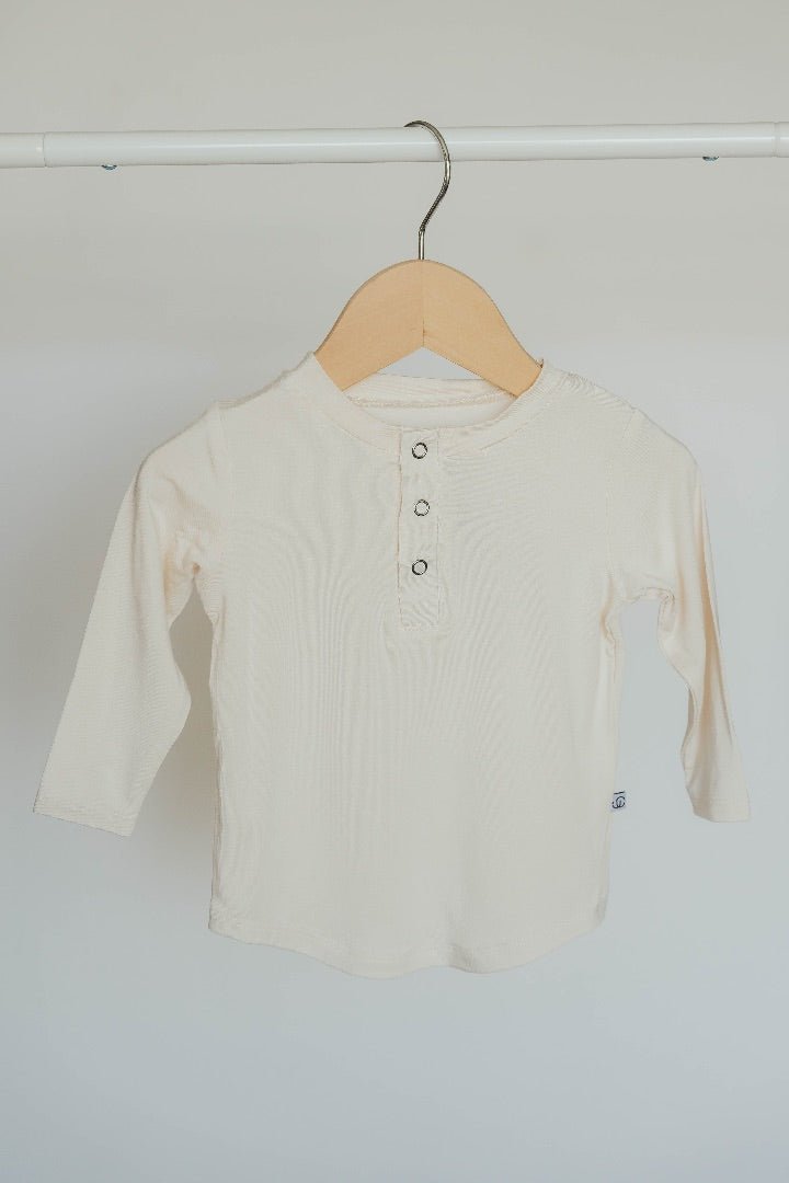 Bamboo Long Sleeve Henley - Cream
