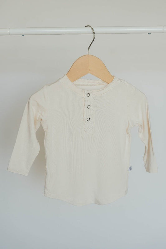 Bamboo Long Sleeve Henley - Cream