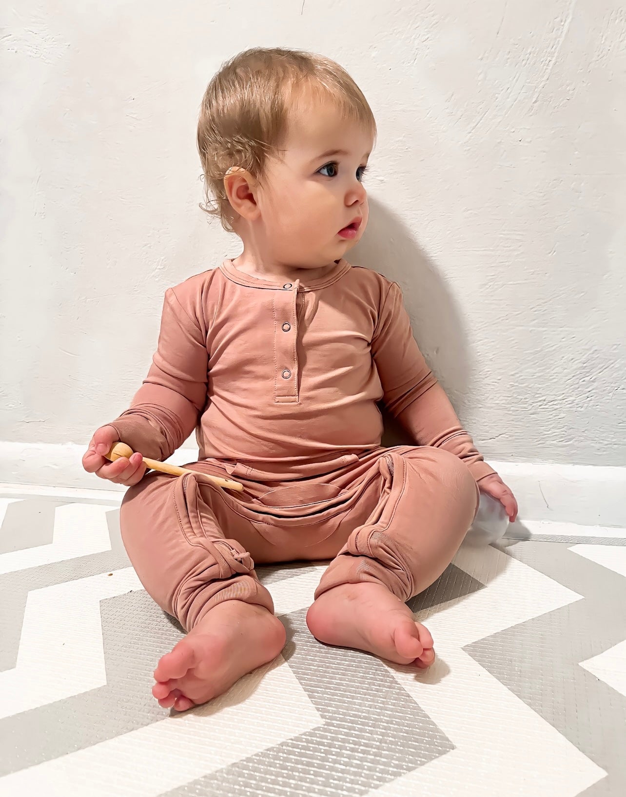 Bamboo Long Sleeve Romper - Canyon Clay