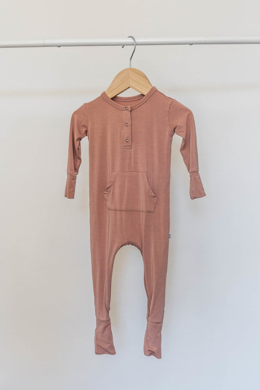Bamboo Long Sleeve Romper - Canyon Clay