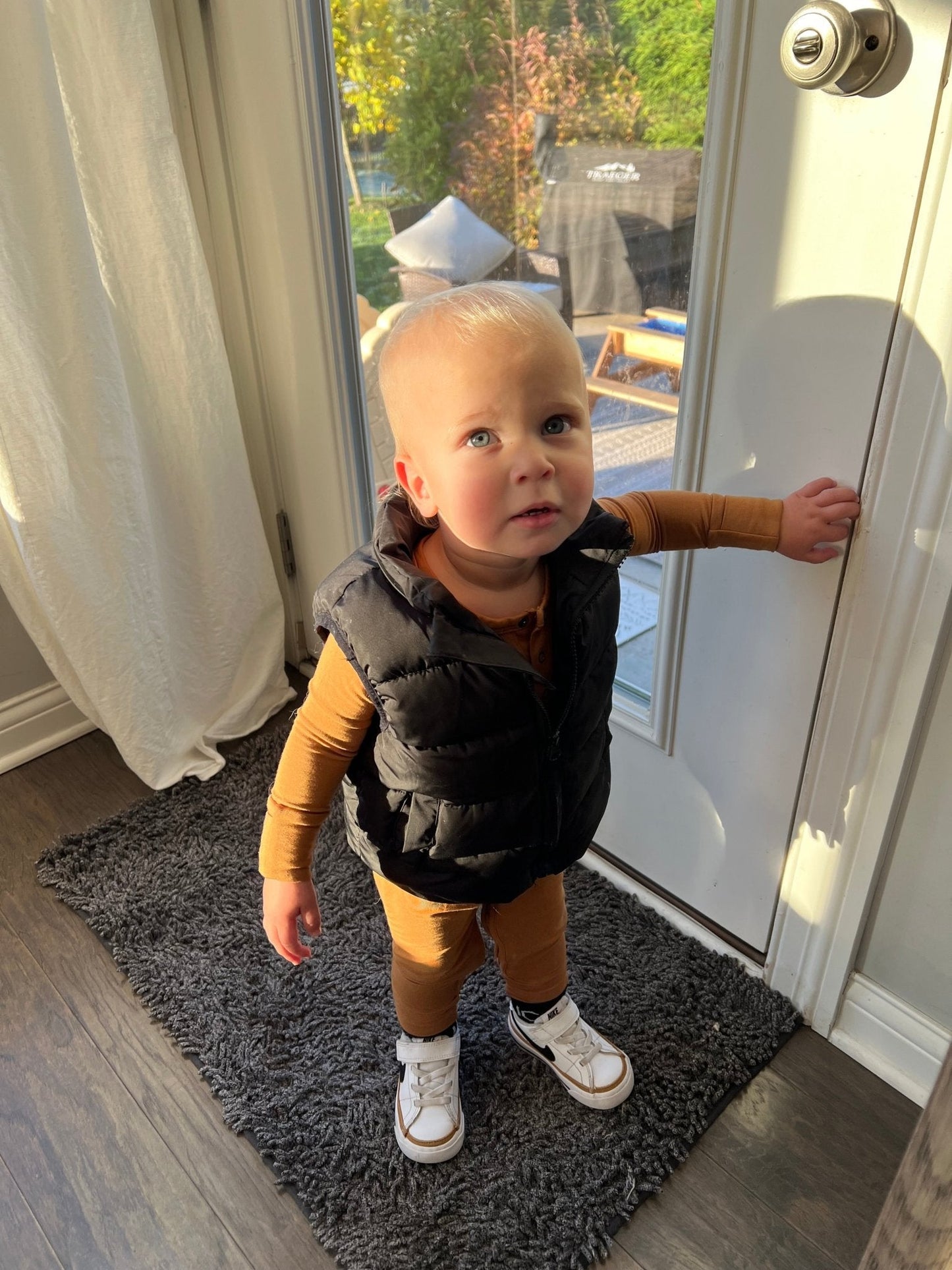 Bamboo Long Sleeve Romper - Caramel