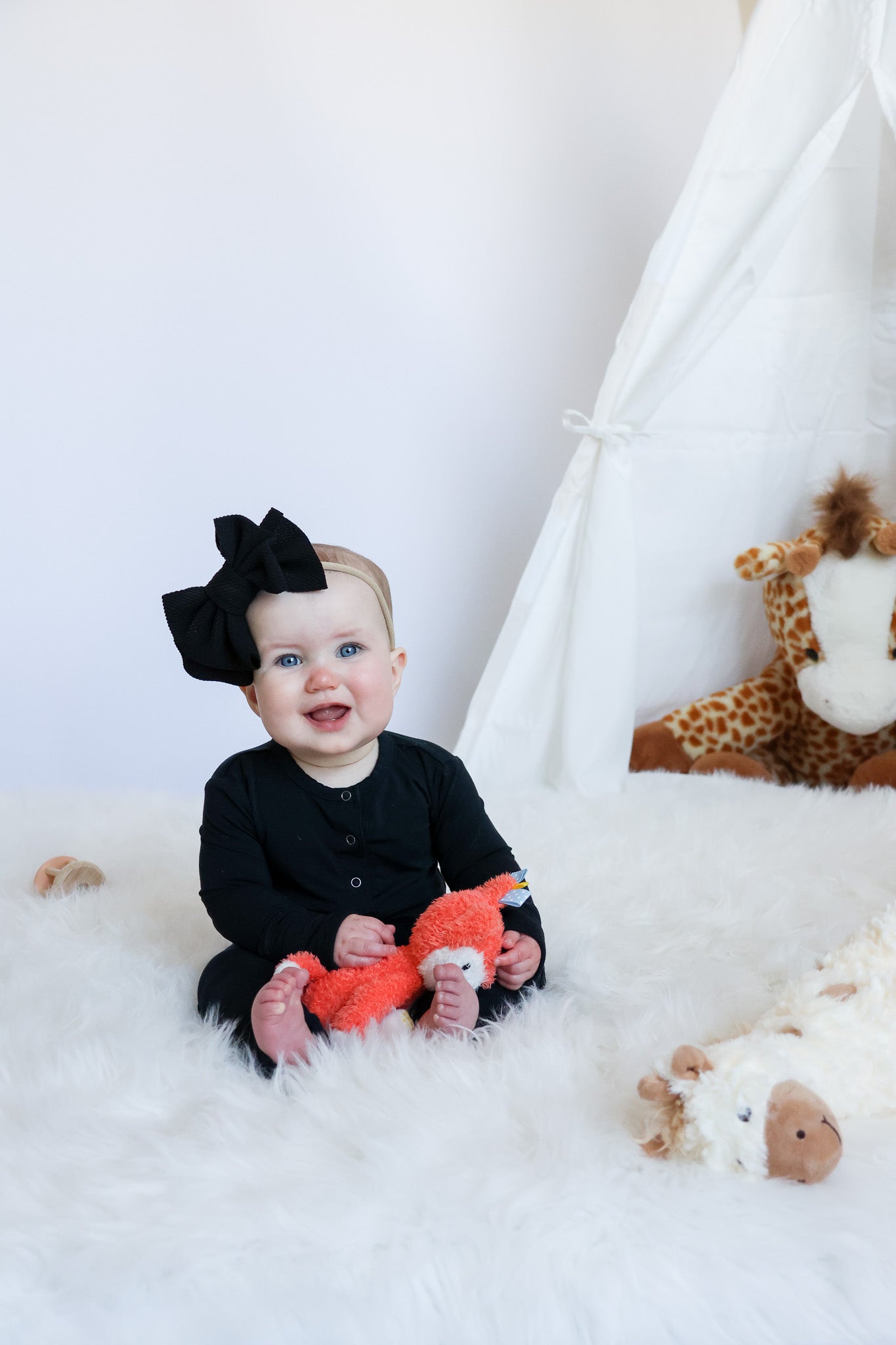 Bamboo Long Sleeve Romper - Jett Black