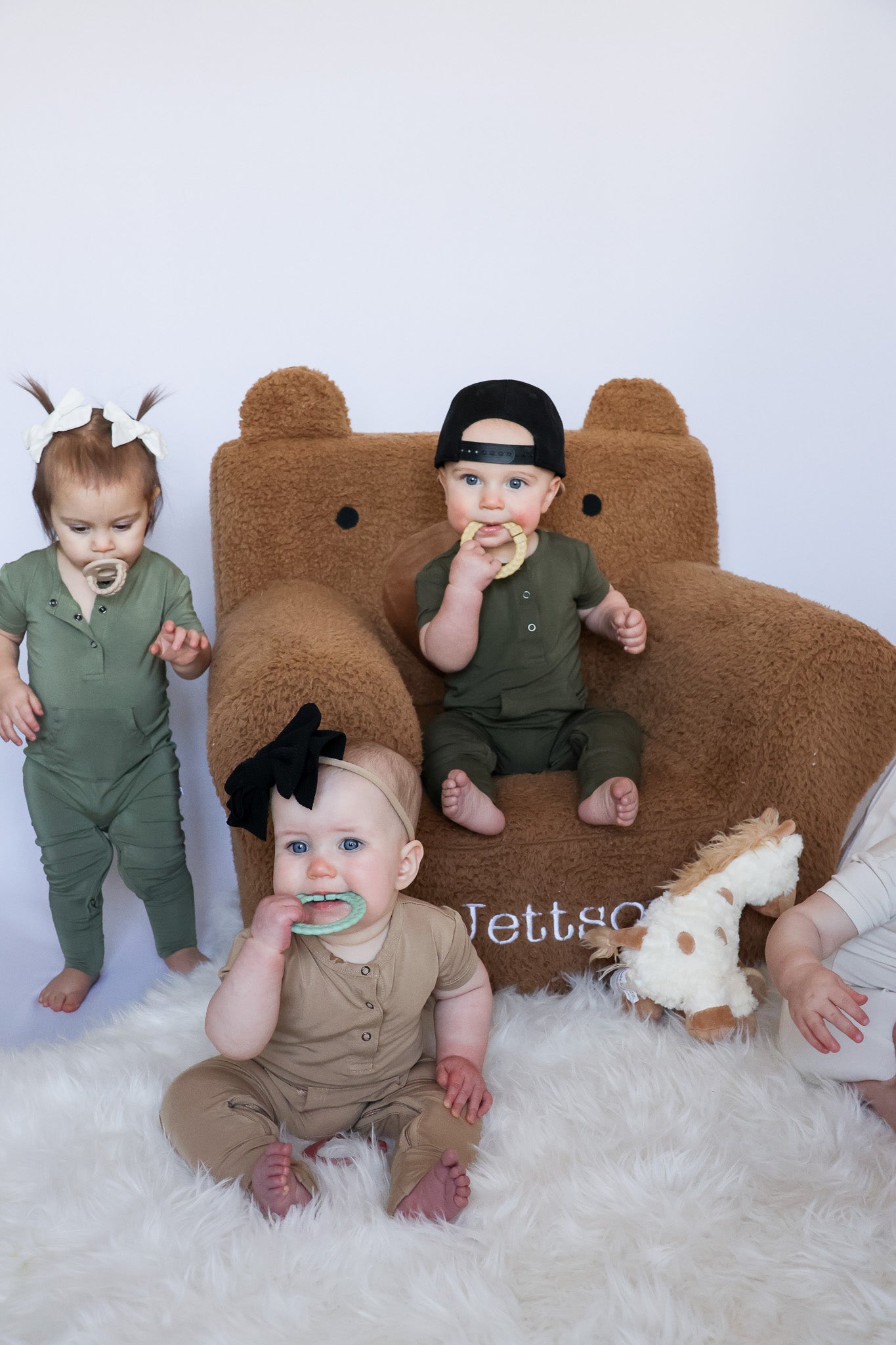 Bamboo Short Sleeve Romper - Dark Olive