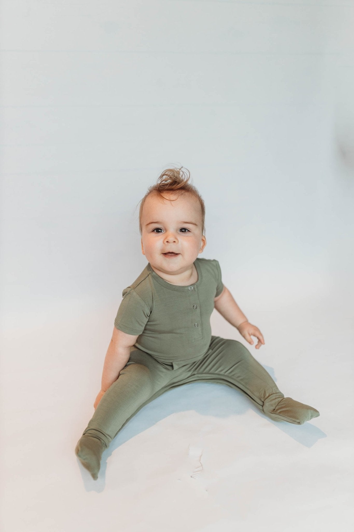 Bamboo Short Sleeve Romper - Sage