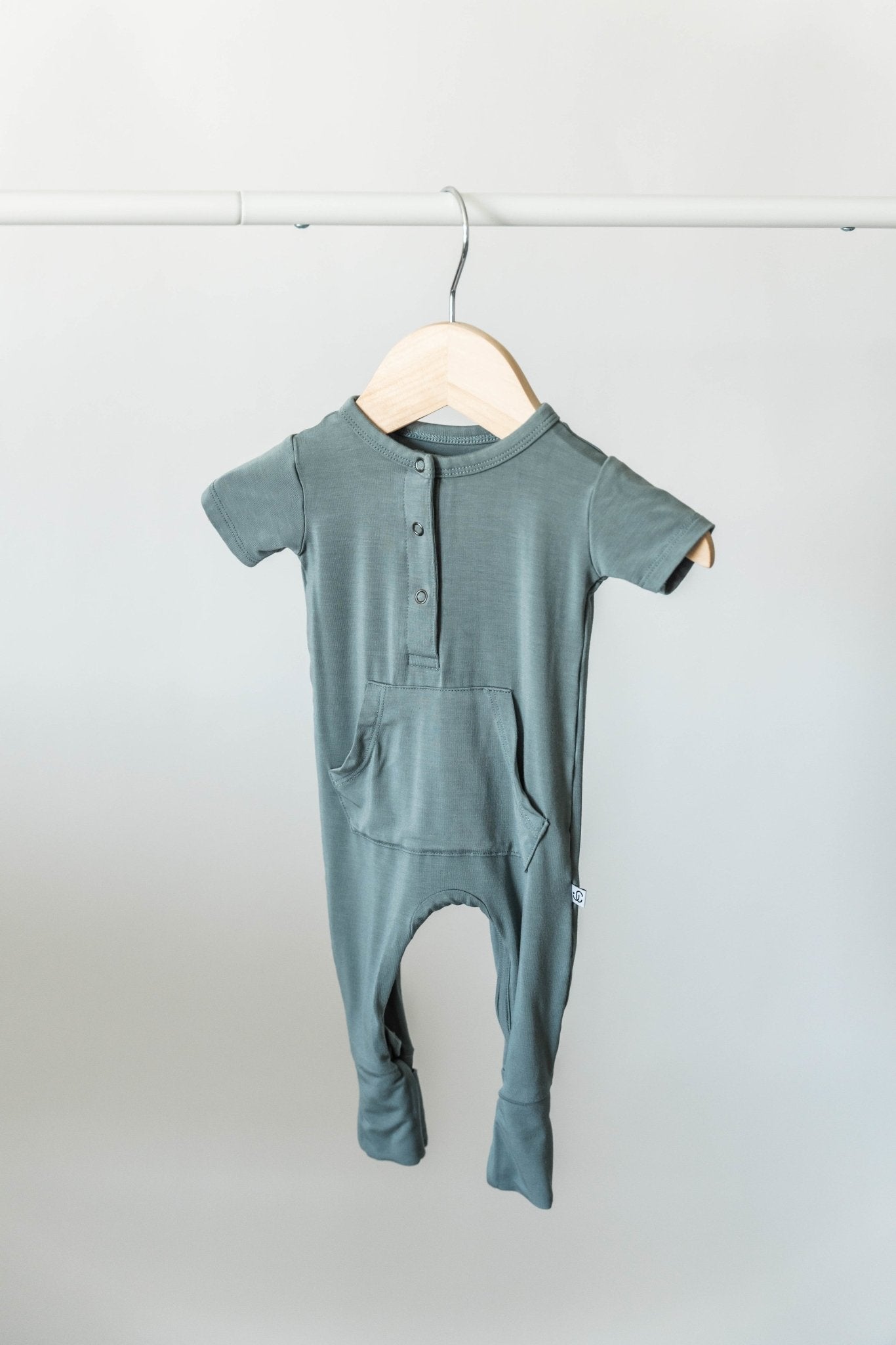 Bamboo Short Sleeve Romper - Sea Blue