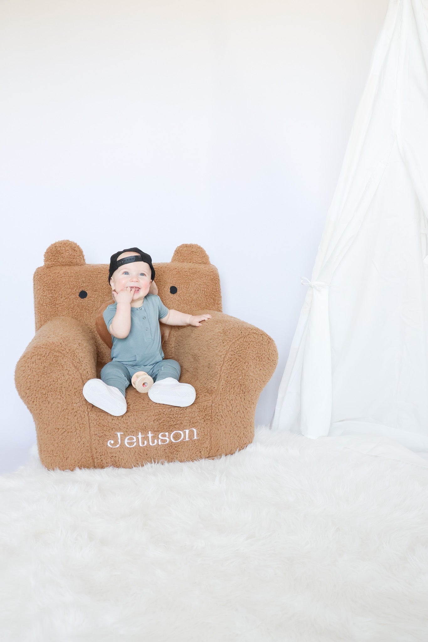 Bamboo Short Sleeve Romper - Sea Blue