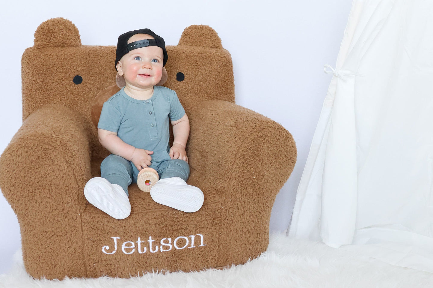 Bamboo Short Sleeve Romper - Sea Blue