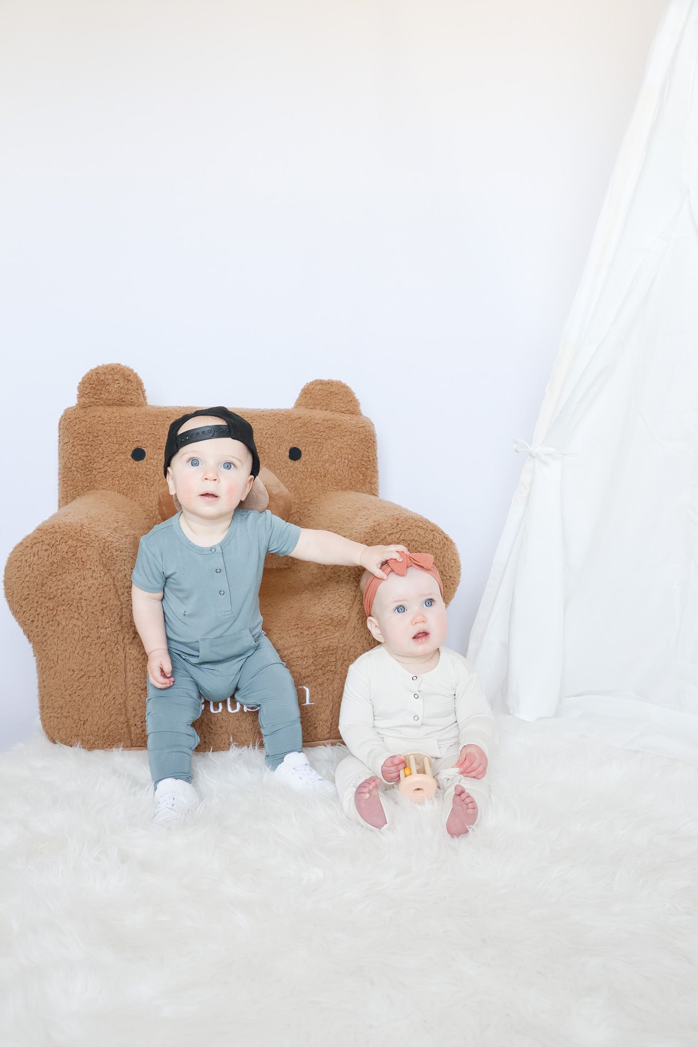 Bamboo Short Sleeve Romper - Sea Blue