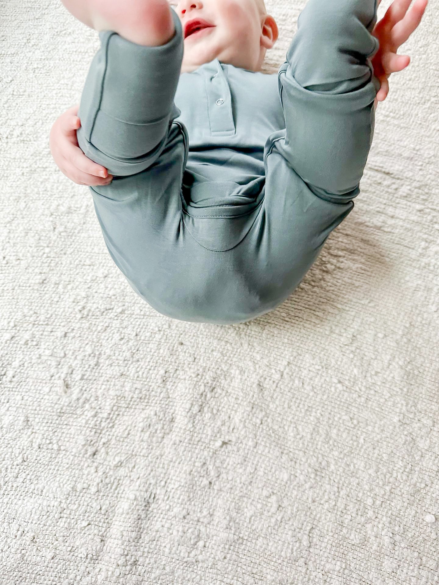 Bamboo Short Sleeve Romper - Sea Blue