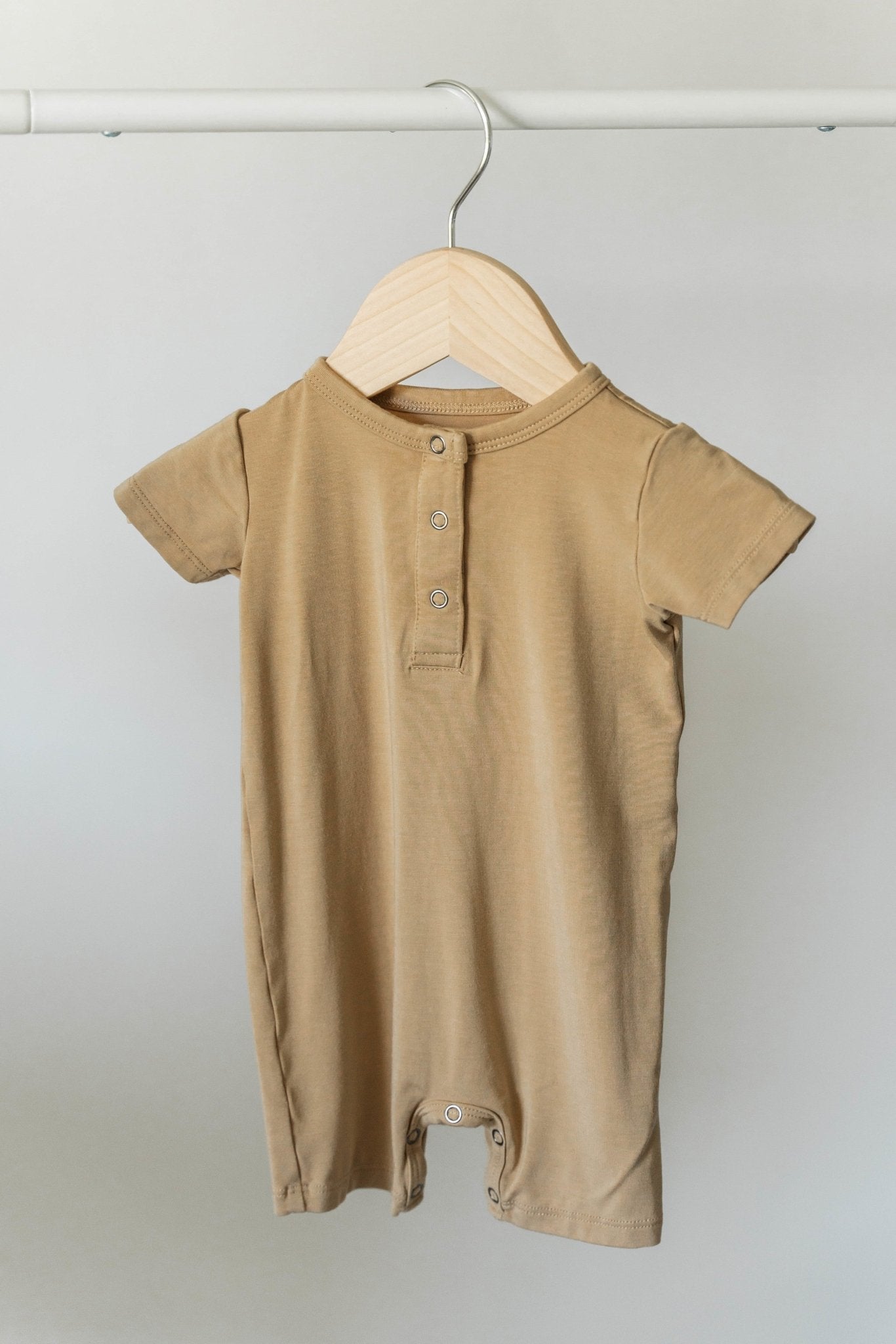 Bamboo Shorty Romper- Desert Tan