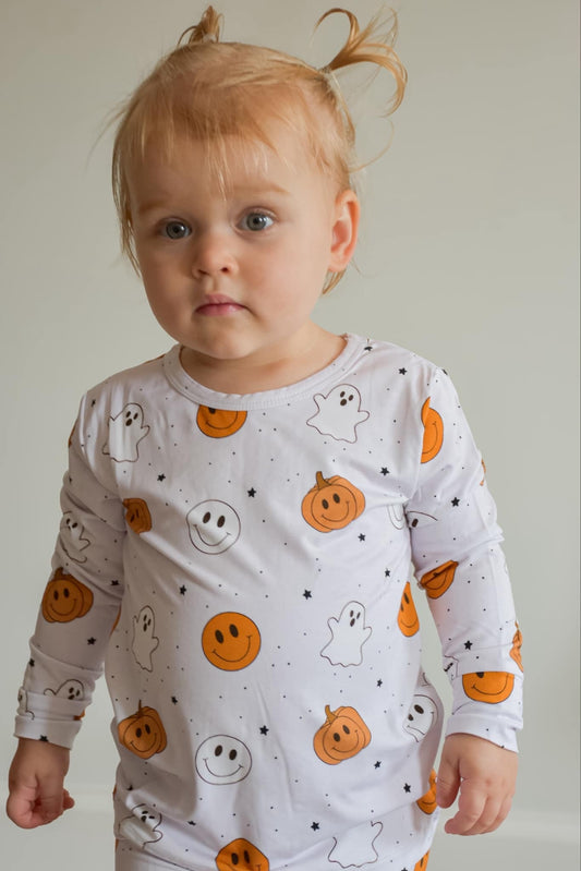 Pumpkin Ghost Smileys Bamboo zippy or 2 Piece Set