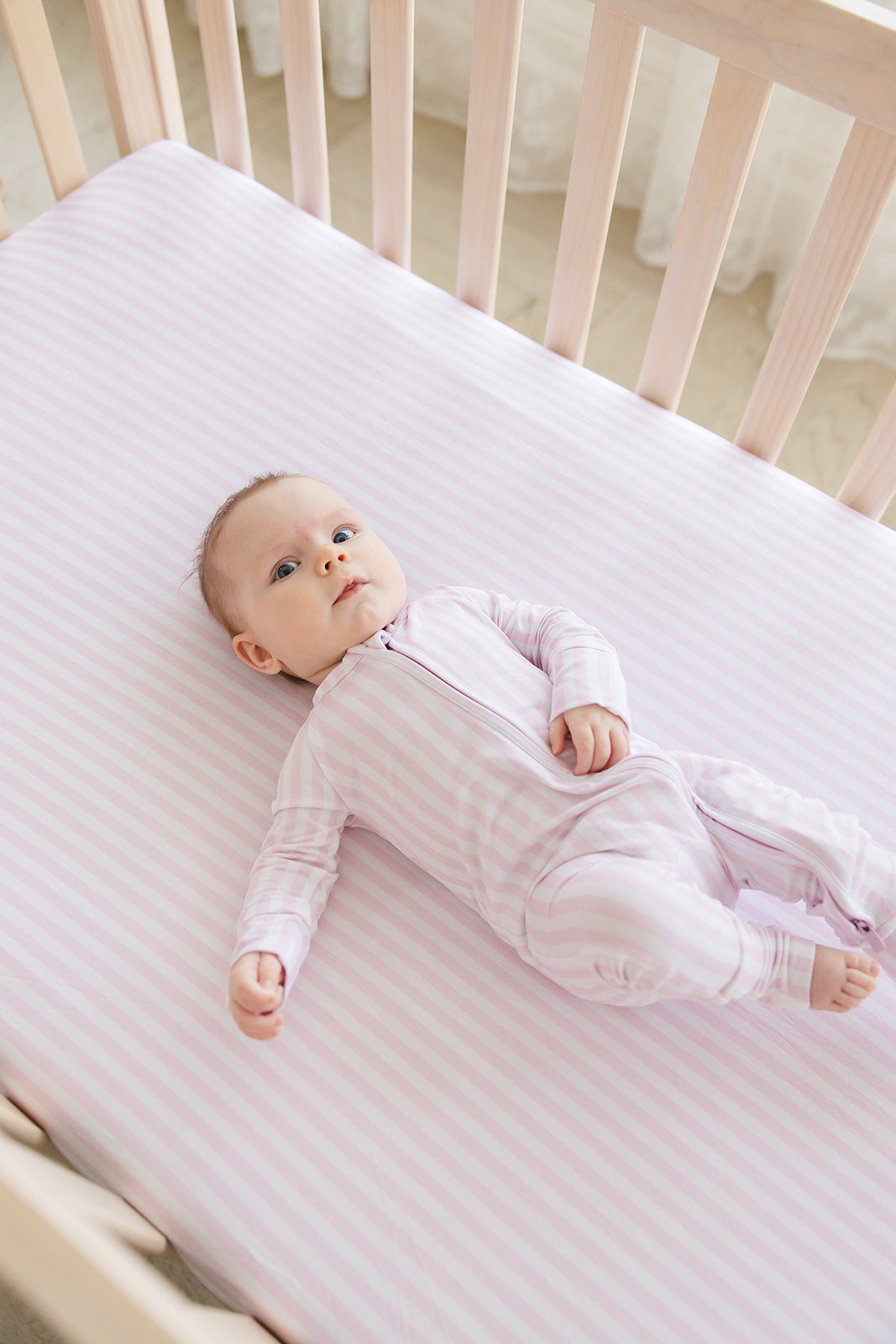 Pink Stripes - Crib Sheet