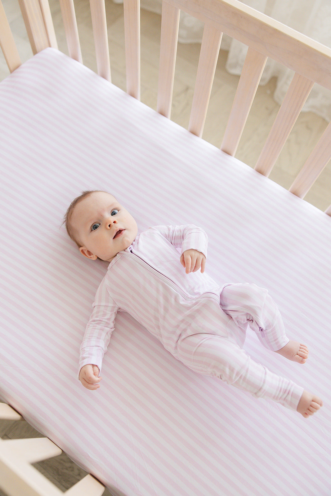 Pink Stripes - Crib Sheet