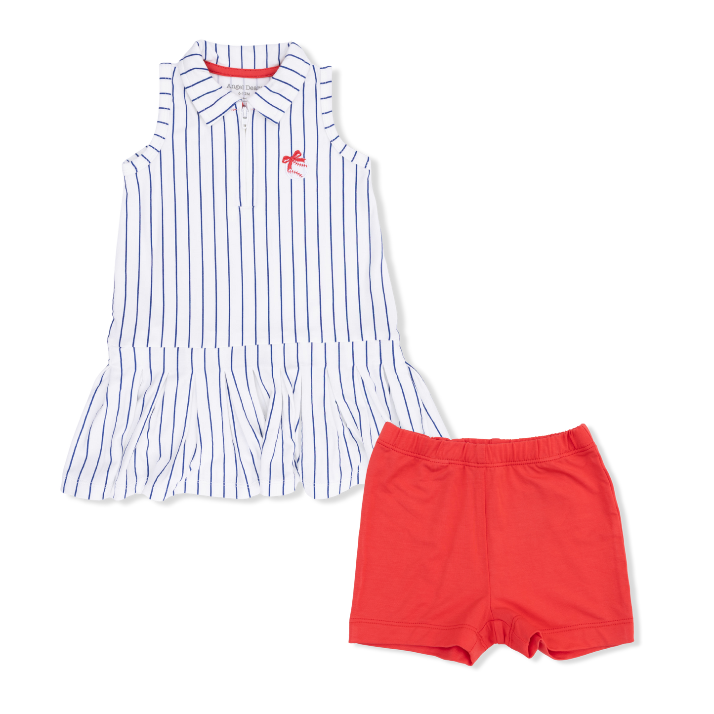 Baseball Stripe - Polo Dress with Cartwheel Short