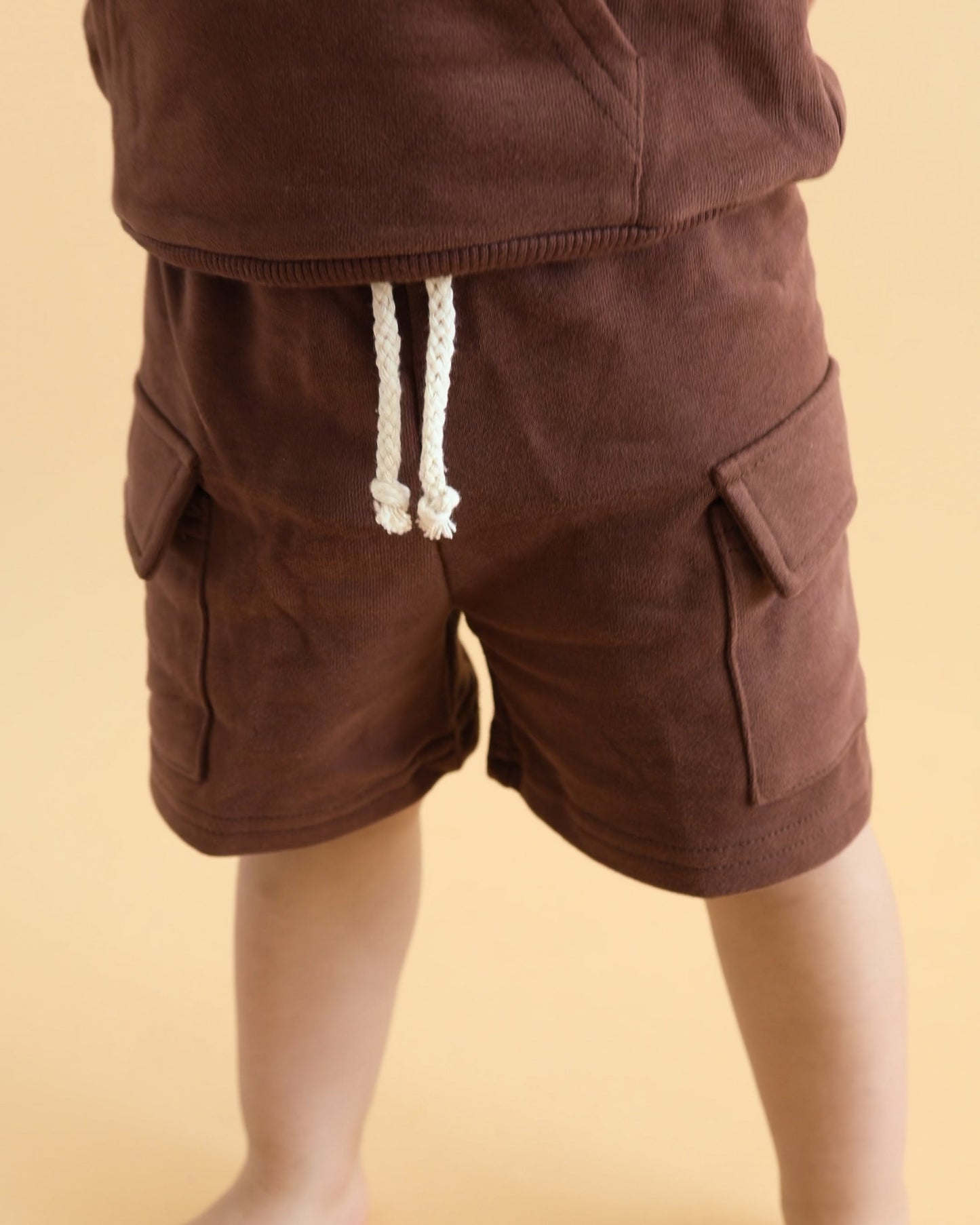 Terry Cargo Shorts Set | Chocolate