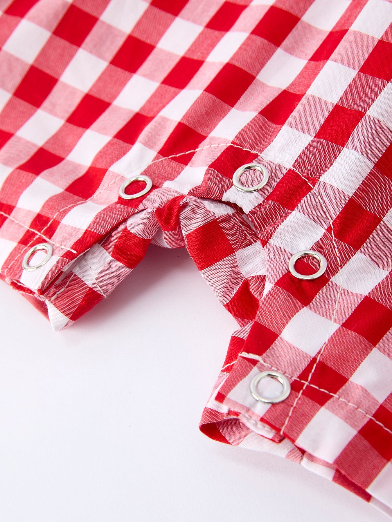 Summer Plaid Smocked Ruffle Boys Romper