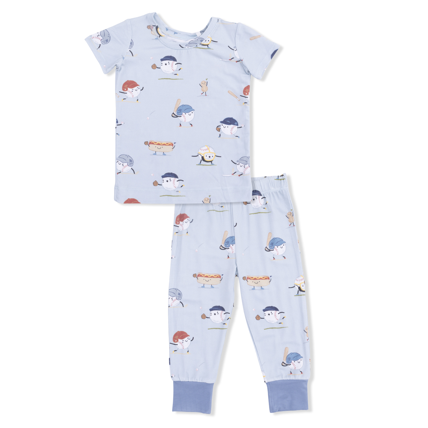 Baseballs Playing Baseball - Short Sleeve pj Set