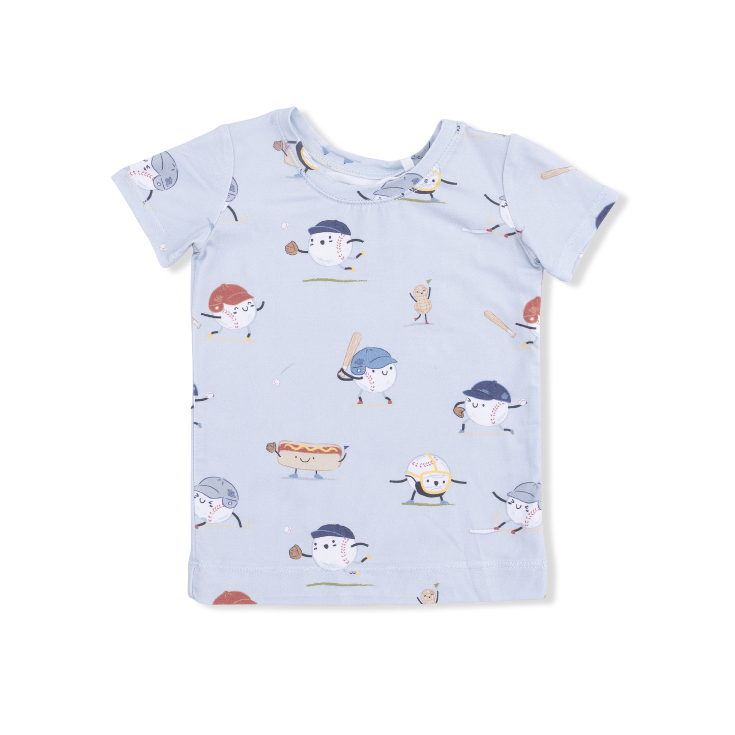 Baseballs Playing Baseball - Short Sleeve pj Set