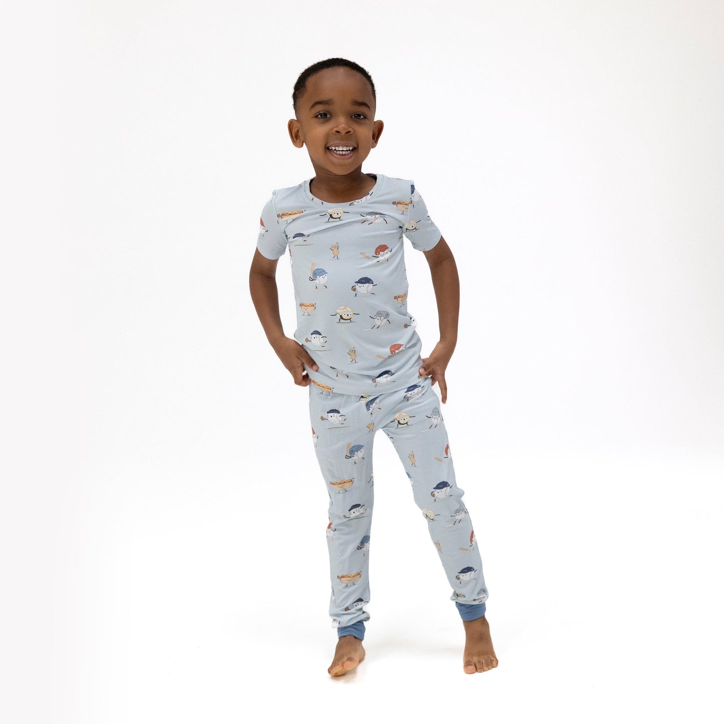 Baseballs Playing Baseball - Short Sleeve pj Set