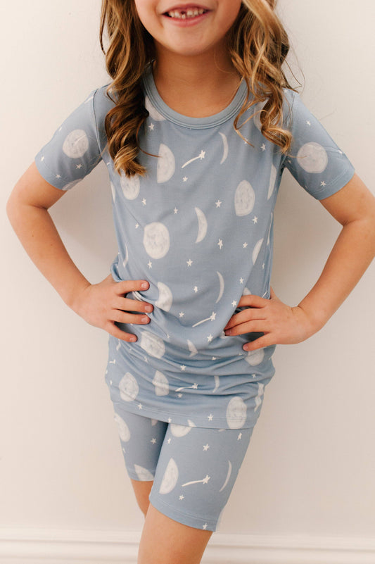 Reach For The Moon Bamboo Short and T-Shirt Pj Set