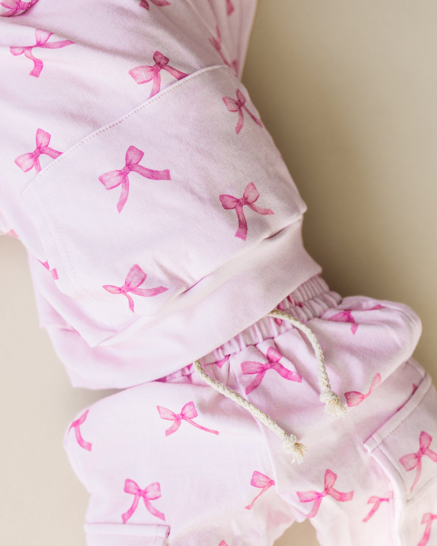 Cargo Jogger Set | Pink Bows