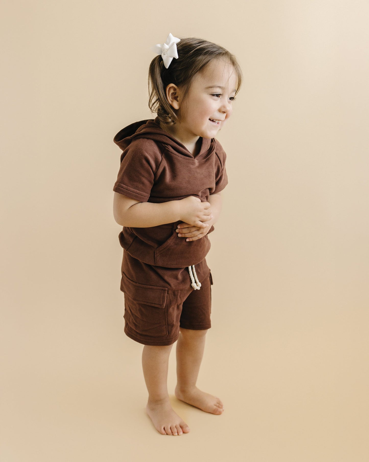 Terry Cargo Shorts Set | Chocolate