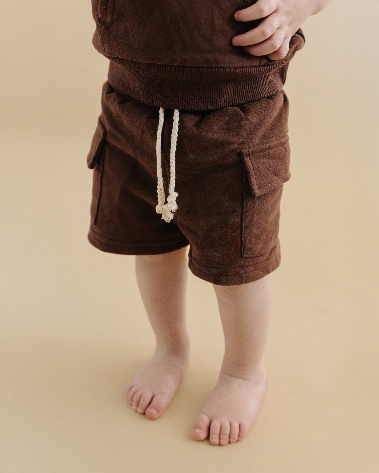 Terry Cargo Shorts Set | Chocolate