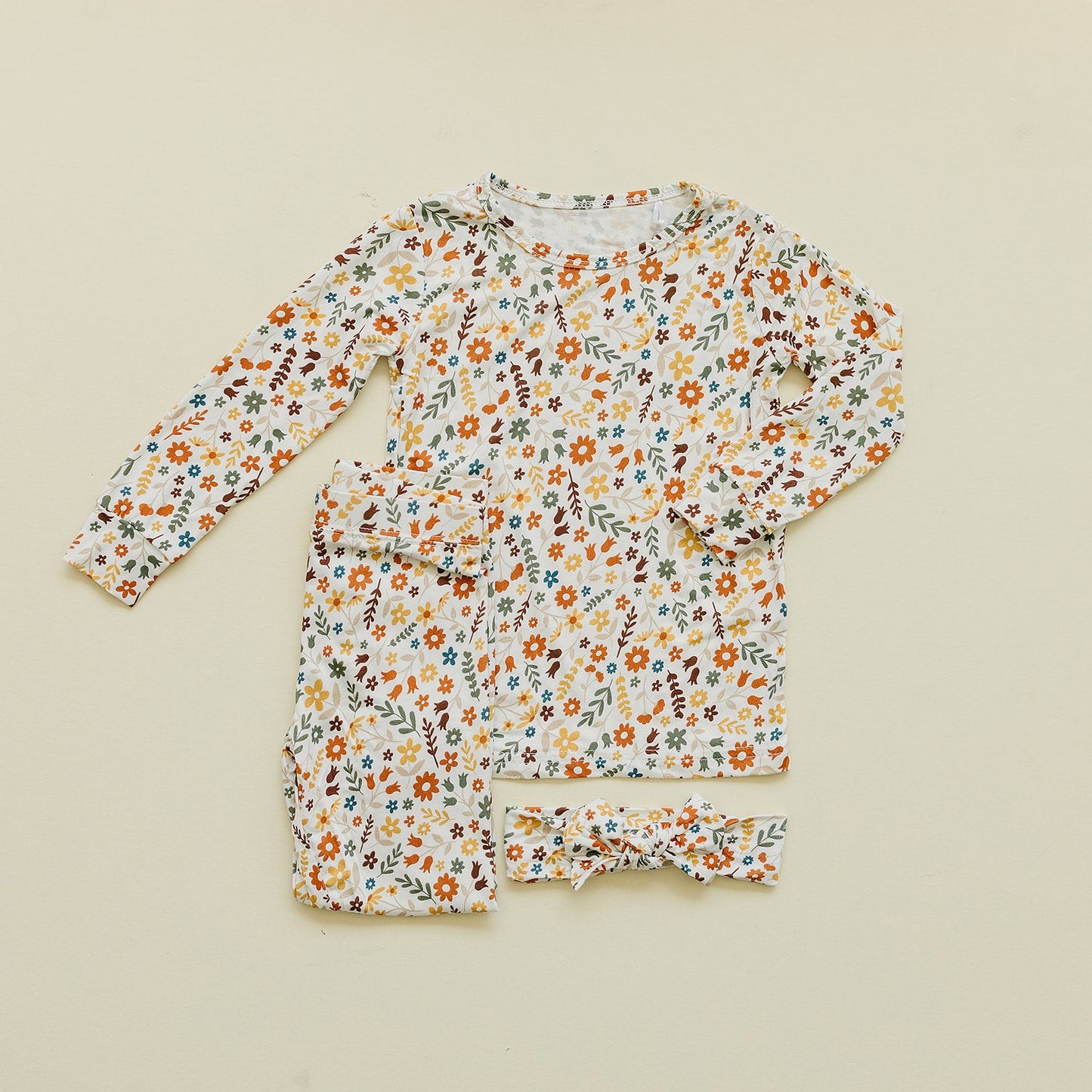 Bamboo Two Piece Set | Fall Flowers