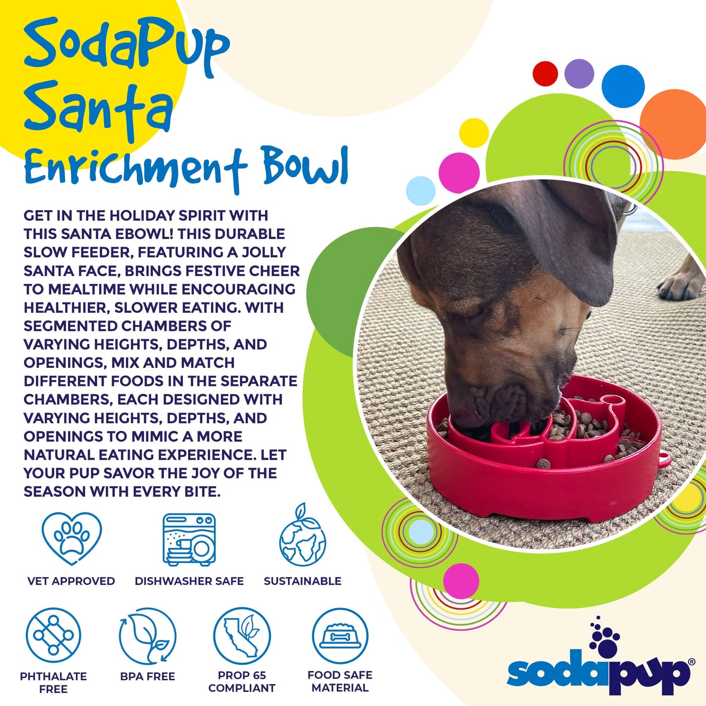 Santa Design eBowl Enrichment Slow Feeder Bowl for Dogs