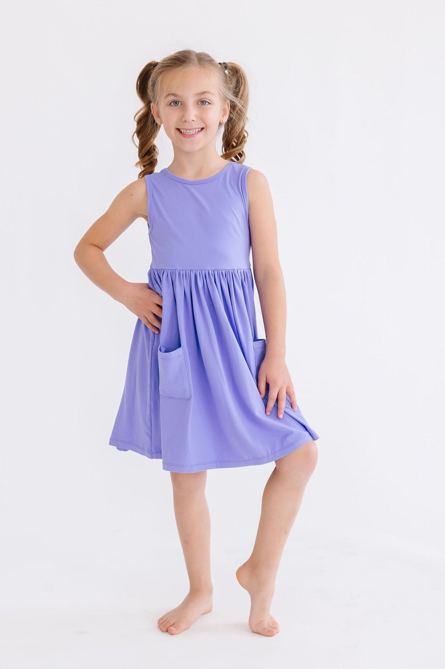 Periwinkle Pocket Tank Twirl Dress