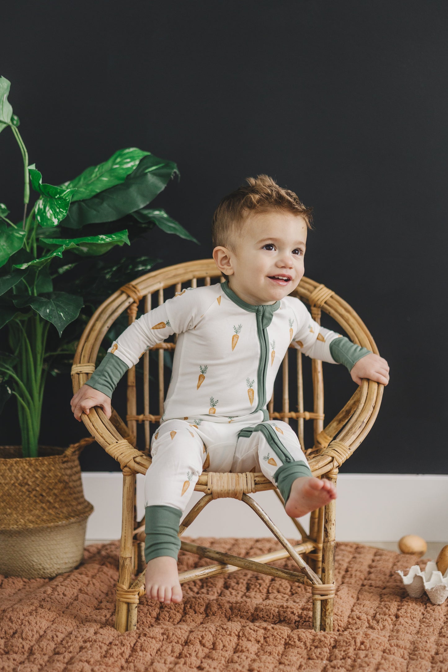 Keep Calm and Carrot On Bamboo Zippy Romper