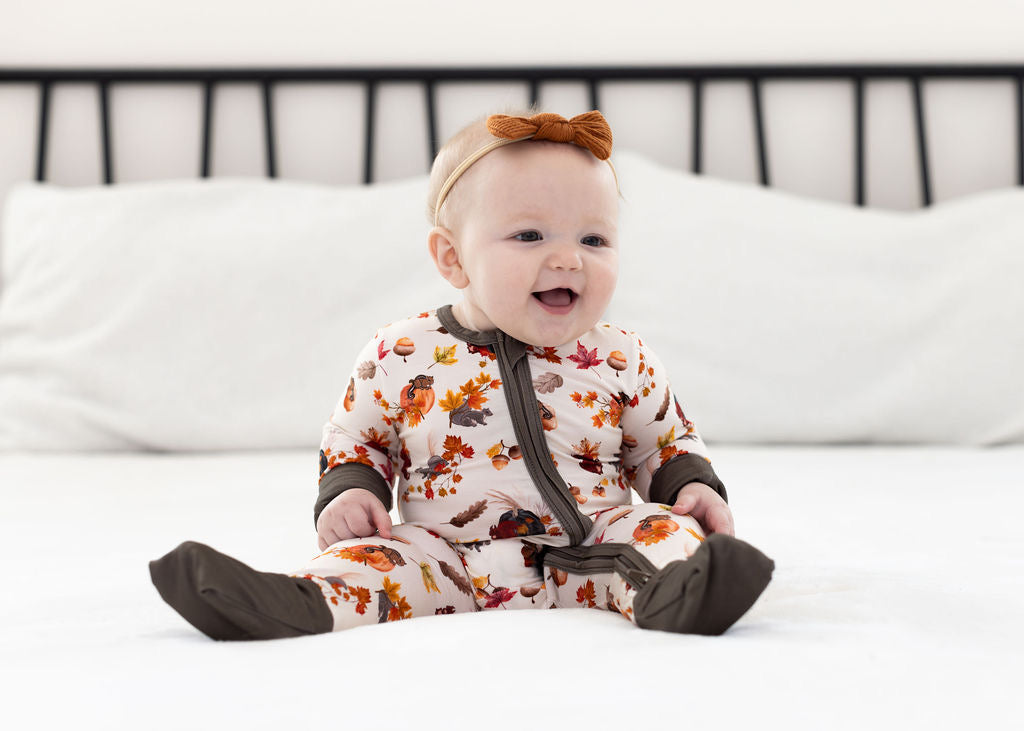 Acorn Frenzy - Long Sleeve Zipper Romper