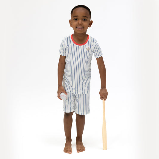 Baseball Stripe - pj Short Set