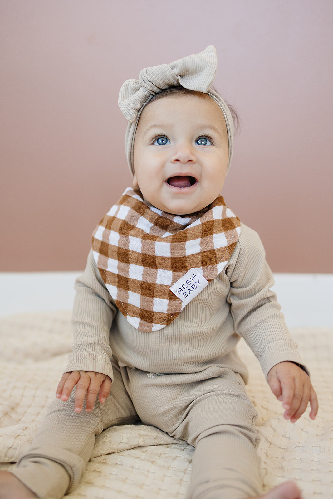 Gingham Muslin Bib