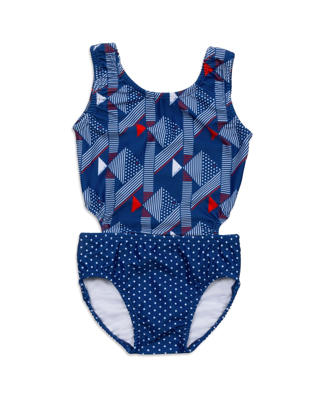 Patriotic Fish Girls Cutout Swimsuit with Bow