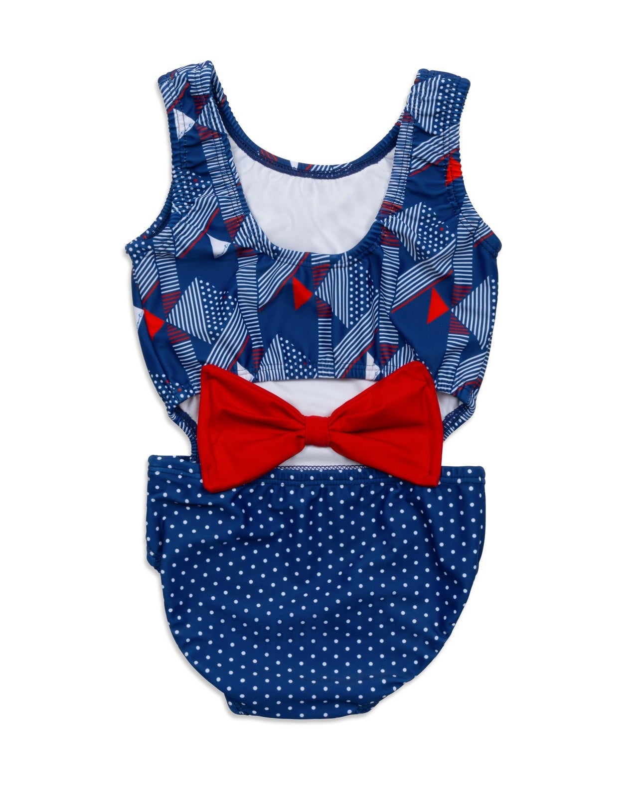 Patriotic Fish Girls Cutout Swimsuit with Bow