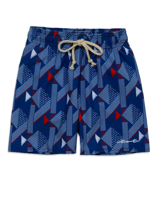 Patriotic Fish Boy Swim Trunks