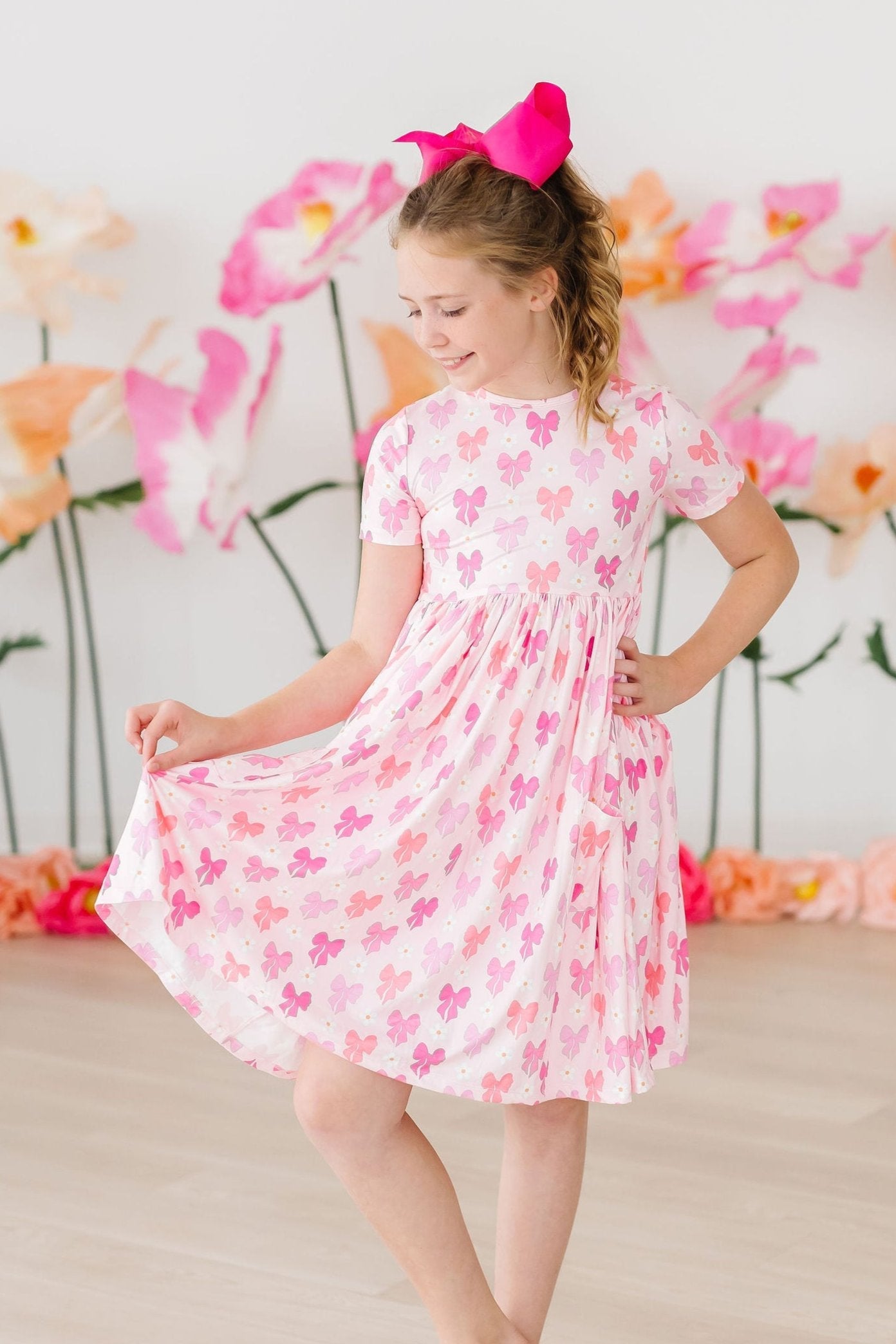 Bow Beauty S/S Pocket Twirl Dress