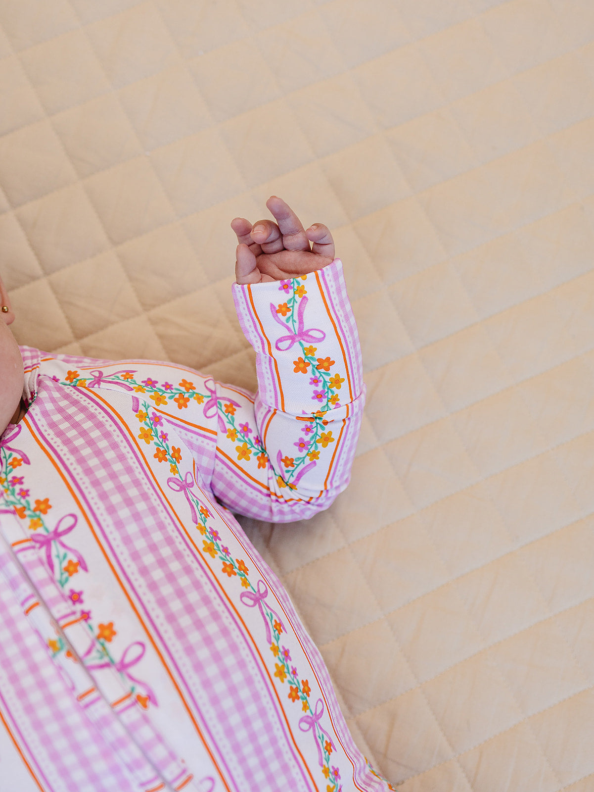 Bamboo Zip Romper | Gingham & Flowers